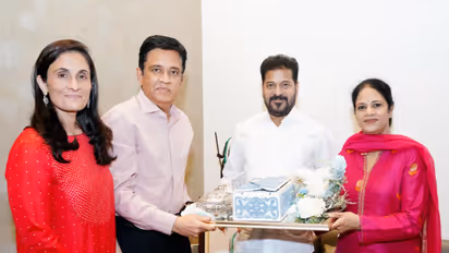 Sun Group Chairman Kalanithi Maran and his wife Kavery Maran, met Chief Minister Revanth Reddy (Photo/ANI)https://x.com/TelanganaCMO/status/2111128226189984033?