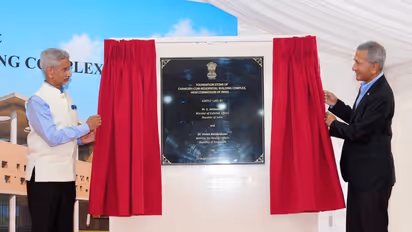 EAM Jaishankar and Singapore FM Balakrishnan lay foundation stone for new Chancery complex at the Indian High Commission (Photo/X@DrSJaishankar)