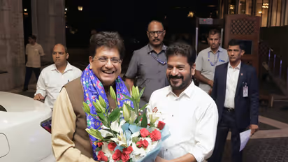 Union Commerce and Industry Minister Piyush Goyal with Telangana Chief Minister Revanth Reddy (Photo/ANI)
