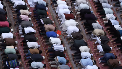 People offering prayers in Nepal on Eid (Photo/ ANI)