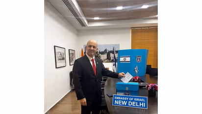 Israeli Ambassador Azar casts ballot as diplomatic missions open polls for Oct 27 election (Photo/X@IsraelinIndia)