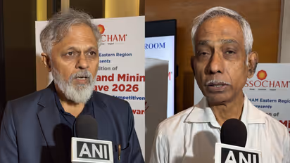Ashim Kumar Mukherjee and Professor Satish Sinha at the ASSOCHAM Mining Conclave 2026 (Photo/ANI)