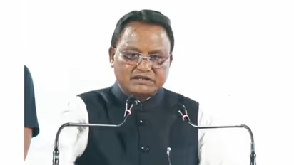 Odisha Chief Minister Mohan Charan Majhi addressing the felicitation ceremony. (Photo/ANI)