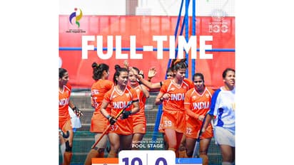 India thrash Uzbekistan 19-0 in Asian Games 2026 women's hockey event (Photo: X/@TheHockeyIndia)