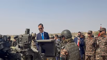 US Envoy Gor reviews Exercise Yudh Abhyas 2026 at Mahajan Field Firing Range in Rajasthan (Photo/ANI)