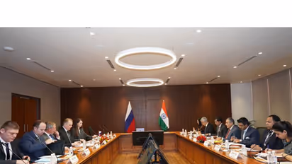 Deputy National Security Adviser Pavan Kapoor, Russia’s Deputy Secretary of Security Council Aleksandr Venediktov (Photo/X/@MEAIndia)