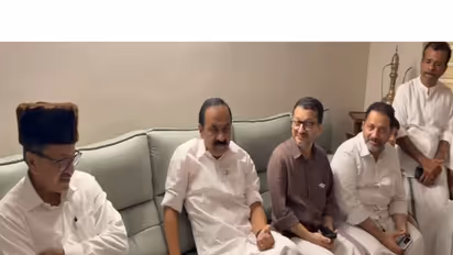 Keralam CM V D Satheesan visits IUML State President Thangal (Photo/ANI)
