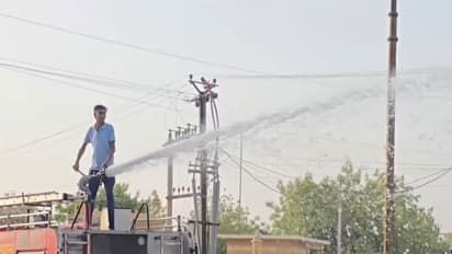 Water sprinklers in Jaisalmer (Photo/ANI)