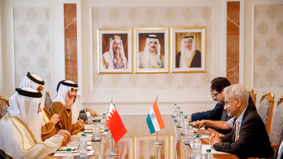 EAM Jaishankar with Bahraini counterpart Abdullatif bin Rashid Al Zayani (Photo/X@DrSJaishankar)