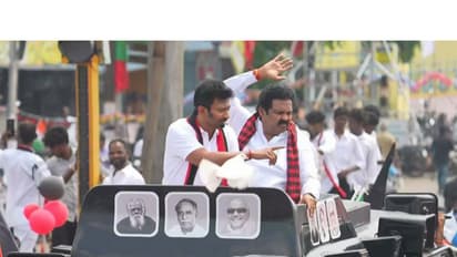 Tamil Nadu Deputy CM Udhayanidhi Stalin holds an election campaign in Tiruvallur (Photo/DMK)