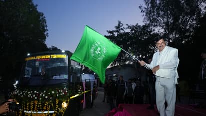 MP CM Mohan Yadav is flagging off Canter buses at Panna National Park (Photo/CMO)