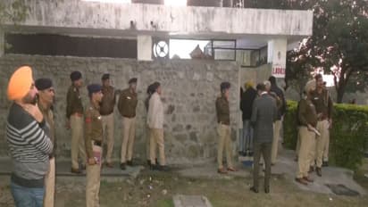 Police and forensic teams at a scene in Chandigarh where a woman was found dead  (Photo/ANI)