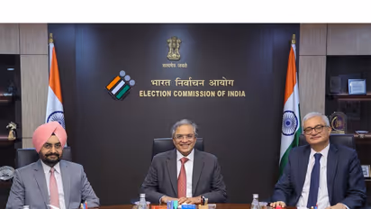 Chief Election Commissioner Gyanesh Kumar, with Election Commissioners Vivek Joshi and Sukhbir Singh Sandhu (Photo/X@ECISVEEP)