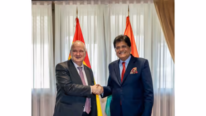 Piyush Goyal, Union Minister of Commerce and Industry meets Jordi Hereu, Minister of Industry and Tourism of the Government of Spain (Photo/@PiyushGoyal)