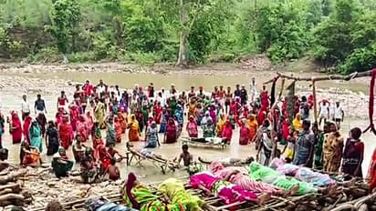 Tribal families staging Chita Andolan (Photo/ANI)