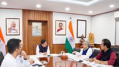 Union Education Minister Pralhad Joshi chairs meeting with officials (Photo/@JoshiPralhad)