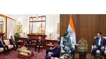 Bangladesh Foreign Minister Khalilur Rahman meets External Affairs Minister S Jaishankar and Union Minister for Petroleum and Natural Gas Hardeep Singh Puri during high-level talks in New Delhi. (Photo: X/@DrSJaishankar/@HardeepSPuri)