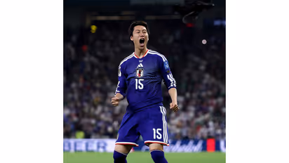 Japan's Daichi Kamada celebrating after a goal against Tunisia in FIFA World Cup 2026. (Photo: X/ @FIFAWorldCup)