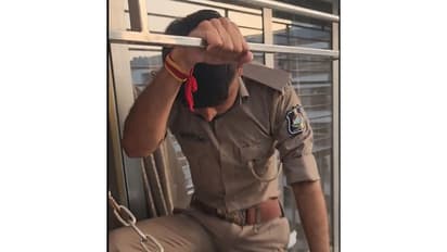 Heroic Surat Cop climbs exterior grille on seventh floor to rescue man (Photo/X@sanghaviharsh)