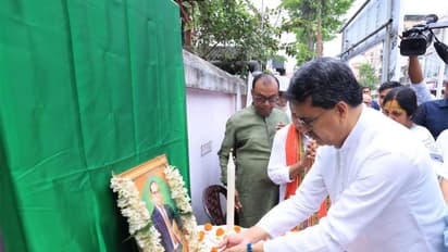 Tripura CM Manik Saha pays tribute to B.R. Ambedkar (Photo/ANI)