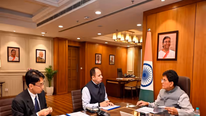 Union Minister Piyush Goyal meets Nippon Life India AMC CEO Sundeep Sikka (Photo/@PiyushGoyal)