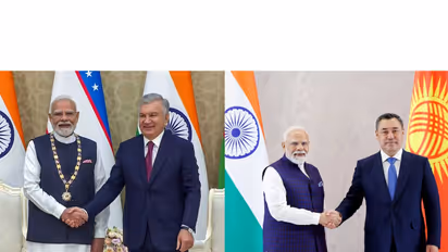 Prime Minister Narendra Modi with Uzbekistan President Shavkat Mirziyoyev and Kyrgyzstan's President Sadyr Japarov (Photos/ANI)