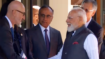 Prime Minister Narendra Modi arrives at G7 Summit venue in Evian (Photo/DD/ANI)