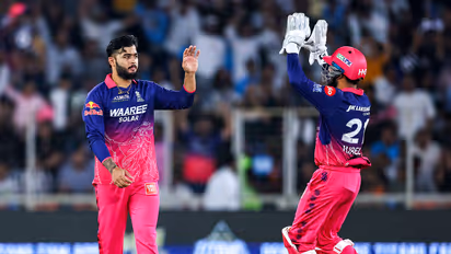 Riyan Parag (L) and Dhruv Jurel (R) celebrating (Photo: ANI)