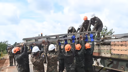 Indian Army engineers working to restore vital connectivity in Sri Lanka (Photo/ X@IndiainSL)