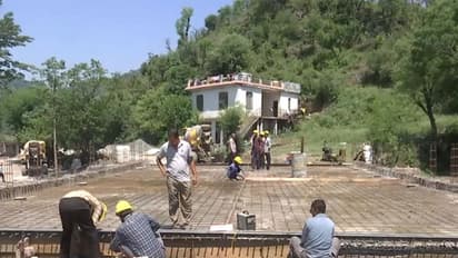 Ongoing work at the Rajouri-Reasi bridge (Photo/ANI)