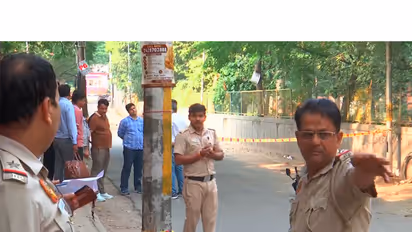 Delhi police at the encounter spot (Photo/ANI)