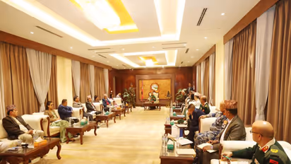Interim Nepal PM convenes all-party meeting (Photo/PMO Pool)
