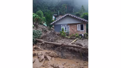 Major landslide in Sikkim's Rimbi area (Photo/ANI)
