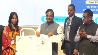 Assam CM Himanta Biswa Sarma in Guwahati on Monday. (Photo/ANI)