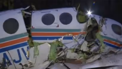 Pictures from the crash site of the Air Ambulance (Photo/ANI)