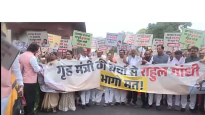NDA MPs protest in Delhi, targeting the Opposition over Parliament disruptions and the Jharkhand student protests (Photo\ANI)