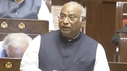 Leader of Opposition in the Rajya Sabha and Congress President Mallikarjun Kharge (Photo/Sansad TV)