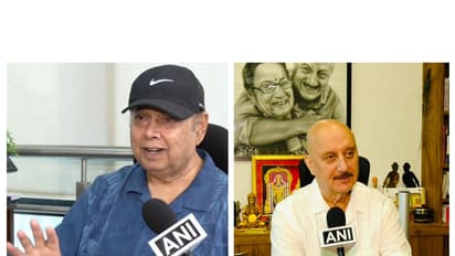 Film celebs David Dhawan and Anupam Kher (Image source: ANI)