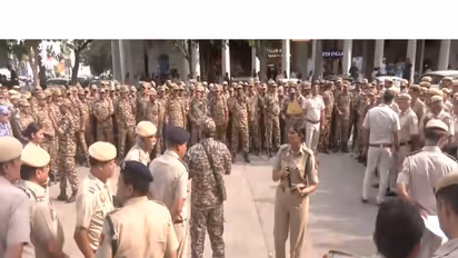 Heavy security deployed at Connaught Place (Photo/ANI)