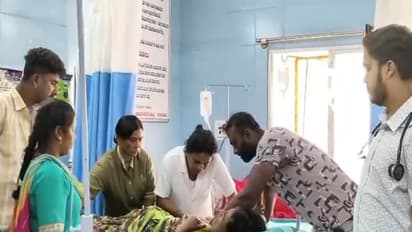 Villagers receiving treatment after falling ill due to consuming prasadam during Ram Navami celebrations in Karnataka (Photo/ANI)