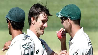 Australia's Pat Cummins (centre), Josh Hazlewood (right) and Mitchell Starc (left) (Photo: ANI)