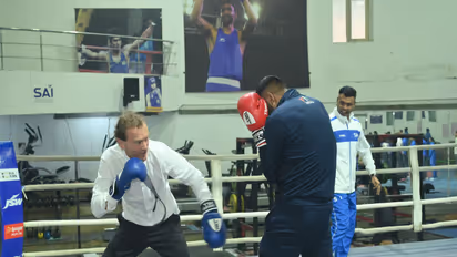 Boris (left) at SAI NCE in Rohtak. (Photo/SAI Media)