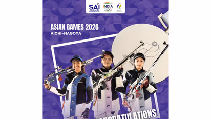 Indian women's silver medal winning Air Rifle 10 m team (Photo/@Media_SAI)