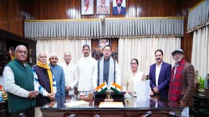 A delegation of Devbhoomi Lok Sanskriti Virasat Shobha Yatra Committee met with Uttarakhand Chief Minister Pushkar Singh Dhami (Photo: x/@OfficeofDhami)
