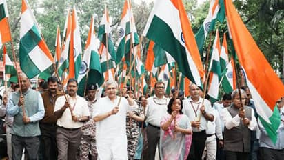 Union Railway Minister Ashwini Vaishnaw leads Tiranga Rally at Rail Bhawan on the eve of Independence Day (Photo: PIB/MinistryofRailways)