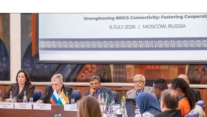 Visual from conference on 'Strengthening BRICS Connectivity: Fostering Cooperation' in Moscow, Russia (Photo/TV BRICS)