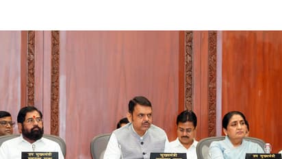 Maharashtra Chief Minister Devendra Fadnavis with Deputy CMs Eknath Shinde and Sunetra Pawar (File Photo/ANI)