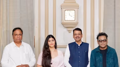 Maharashtra Minister Ashish Shelar, Zanai Bhosle, Maharashtra CM Devendra Fadnavis , AR Rahman (Photo/ X/ @CMOMaharashtra)