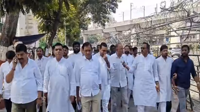 Congress MPs and MLCs leave for Siddipet to inspect alleged illegal land occupations (Photo\PRO Telangana Congress)