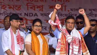 Assam Chief Minister Himanta Biswa Sarma campaigns for Nagaon LS Bypoll candidate Debasish Sharma (Photo/ANI)